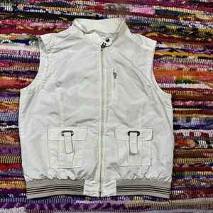 Bogner Jacket Adult 10 Full Zip Ivory Fishing Style Zip Pocket Mock Neck Outdoor